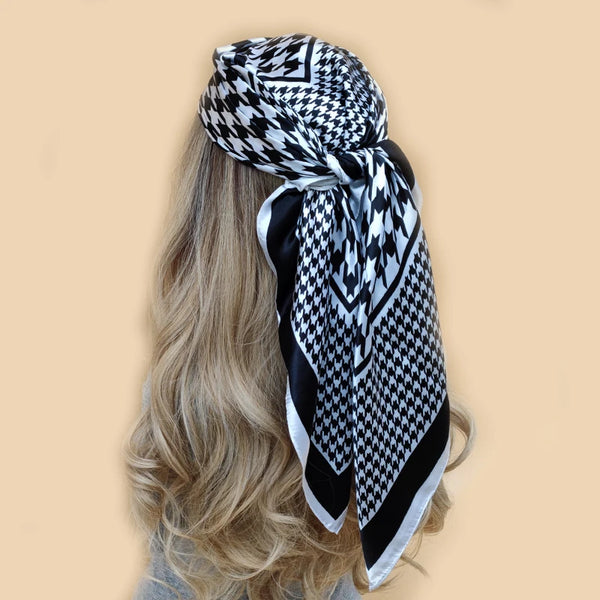 90x90cm Silk Scarf - Fashionable Headwrap for Women