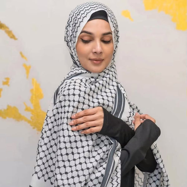 Keffiyeh Print Hijab - Soft & Breathable Cotton Scarf