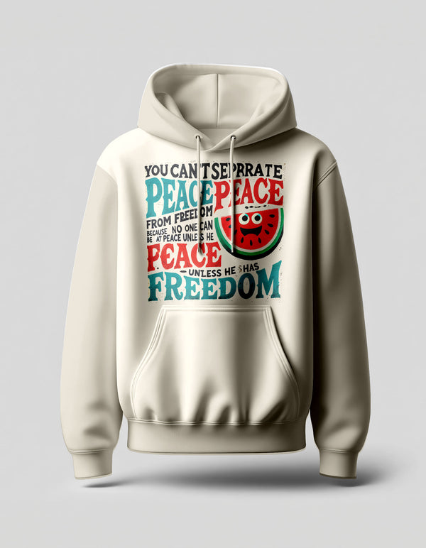 "Peace and Freedom" Hoodie - Bold Watermelon Design