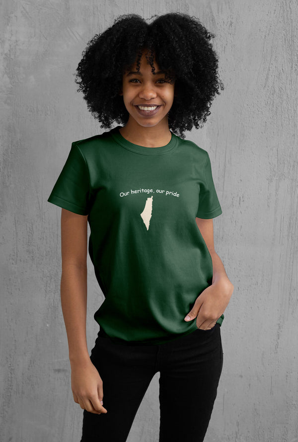 "Our Heritage, Our Pride" Palestine Map Graphic T-Shirt