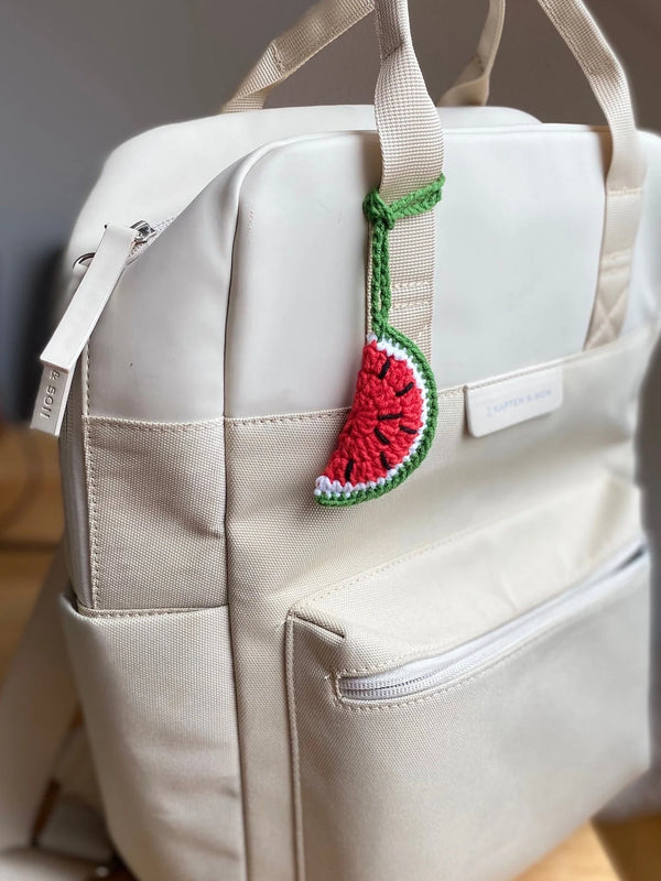 Watermelon Bag Pendant - Crocheted Watermelon Karpuz Statement