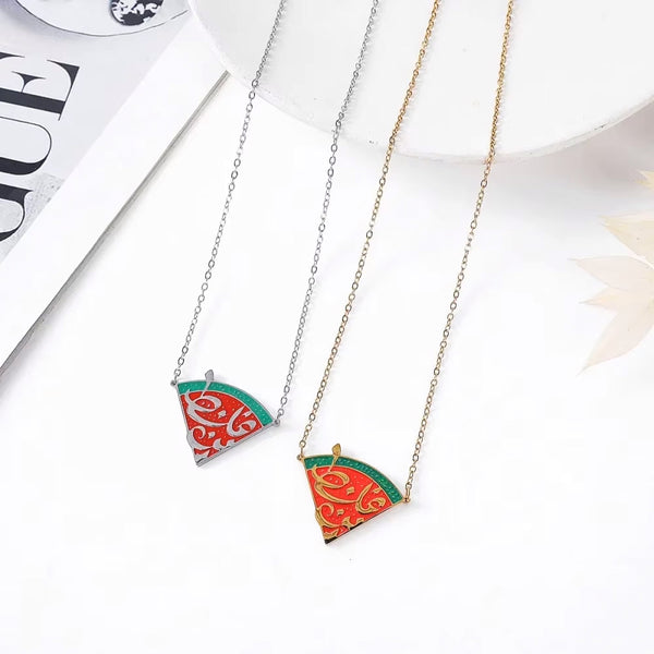 Stainless Steel Watermelon Necklace - Ethnic Style